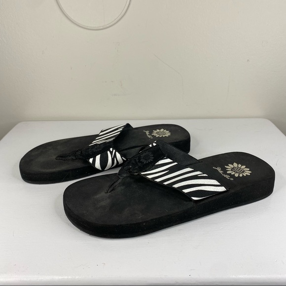 yellow box zebra sandals